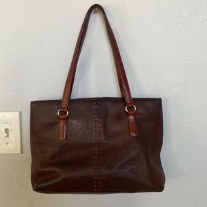 Vintage FOSSIL Brown Pebbled Leather shoulder bag